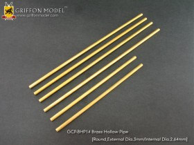 GCP-BHP14 Brass Hollow Pipe (Round, External Dia. 3mm/ Internal Dia. 2.64mm)