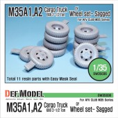 DW35036 U.S M35 Cargo truck GY sagged wheel set (for AFV Club M35A1/2)