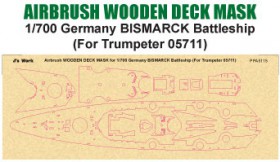 PPA5115 Airbrush Wooden Deck Mask for 1/700 Germany BISMARCK Battleship (For Trumpeter 05711)