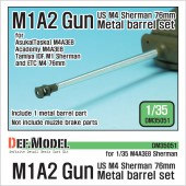 DM35051 US M4 Sherman 76mm M1A2 Metal barrel set (for 1/35 M4A3E8 IDF M1 kit)
