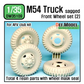 DW35109 US M54A2 Cargo Truck Sagged Front wheel set (2) - Military type (for AFV club 1/35)
