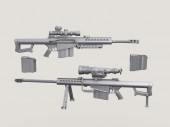 LF3D075 Barrett M107 Sniper Rifle set (Incl’ 2 Bodies)