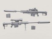 LF3D076 Barrett M107 Sniper Rifle w/QDL Supressor set (Incl’ 2