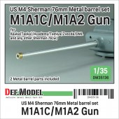 DM35136 US M4 Sherman 76mm M1A1C/M1A2 Metal barrel set (for 1/35 Sherman 76(w) kit)