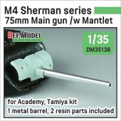 DM35138 US M4 Sherman 75mm M3 Metal barrel w/ Matlet set (for Tamiya, Academy kit)