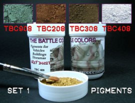 ТВС1 4 pots of pigments THE BATTLE COLORS with thinner Set 1