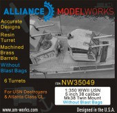NW35049 WWII USN 5 inch 38 Caliber Mk38 Twin Mount without Blast Bags