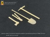 L35A104 1/35 Resin On-Vehicle Tools(Shovel/Wire Cutter/Pick/Hatchet) for WW II German Sd.Kfz.10/5 Flak38