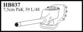 HB037 7,5 cm Pak 39 L/48 with Kugellafette III typ. Gun for Jagdpanzer 38 /t/ 