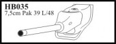 HB035 7,5 cm Pak 39 L/48 with Kugellafette V early typ. Gun for Jagdpanzer 38 /t/ 