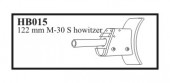 HB015 122mm M-30 S with mantlet Gun for SU-122 mod. 1942