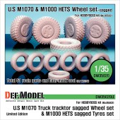 DW35020 M1070/M1000HETS Sagged wheel set (for Hobbyboss 1/35) Limited
