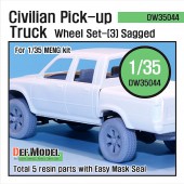 DW35044 Civilian Pick up Truck Sagged wheel set 3 (for Meng 1/35)