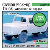 DW35043 Civilian Pick up Truck Sagged wheel set 2 (for Meng 1/35)