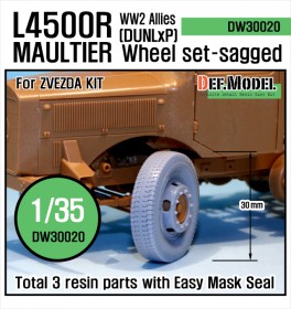 DW30020 WW2 Allies L4500 R Maultier Wheel-(DUNLxP) set (for Zvezda 1/35)