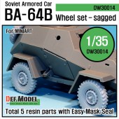 DW30014A WW2 Russian BA-64B Armored car Wheel set (for Miniart 1/35)