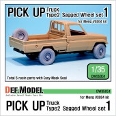 DW35051 Pick up truck Type 2 Sagged Wheel set 1 (for Meng VS004 1/35)