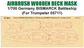 PPA5115 Airbrush Wooden Deck Mask for 1/700 Germany BISMARCK Battleship (For Trumpeter 05711)