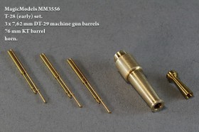 MM3556 Комплект стволов и пулеметов для Т-28 (ранние серии). Ствол 76 мм пушки КТ, три пулемета ДТ-29, звуковой сигнал