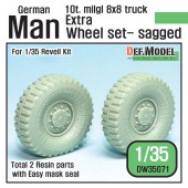DW35071 German Man milgl Truck Extra 2ea Sagged Wheel set (for Revell Man 10t 1/35)