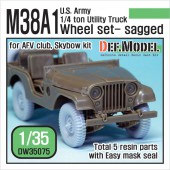 DW35075 U.S M38A1 4X4 truck Sagged Wheel set ( for AFV club 1/35)