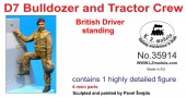 LZ35914 British D7 tractor +bulldozer driver standing
