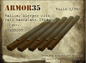ARM35033 Шпала с подкладками под рельс (Русская колея 1524 мм) -10 штук