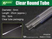 PPA6034 Clear Round Tube - Diameter: 5mm x 3pcs