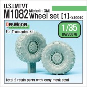 DW35078 U.S. M1082 LMTVT Mich. Sagged Wheel set-1 ( for Trumpeter 1/35)