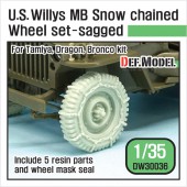 DW30036 US Willys MB wheel /w Snow chain set (for Tamiya/Dragon/Bronco1/35)