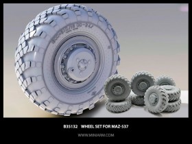 B35132 Набор колес для автомобиля МаЗ-537 (8шт)