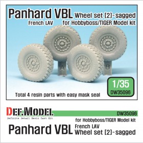 DW35096 French Panhard VBL LAV Sagged Wheel set - 2 (for Tiger model, Hobbyboss 1/35)