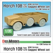 DW30039 WW2 German Horch 108 typ 1a/40 Sagged Wheel set (for ICM/Tamiya 1/35)
