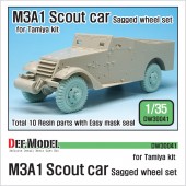 DW30041 WW2 US M3A1 Scout car Sagged Wheel set (for Tamiya 1/35)