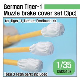 DM35102 WWII German Tiger-1 Muzzle brake canvas cover set (3pc) (for 1/35 Tiger-1 kit)