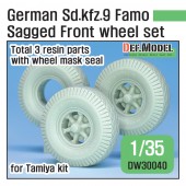 DW30040 German Sd.Kfz.9 Famo Sagged front Wheel set (for Tamiya 1/35)