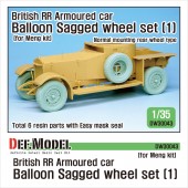 DW30043 British RR Armoured car balloon Sagged Wheel set- Early (for Meng 1/35)