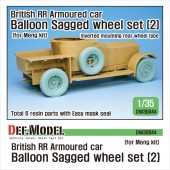 DW30044 British RR Armoured car balloon Sagged Wheel set- Late (for Meng 1/35)
