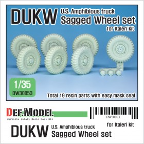 DW30053 WW2 U.S DUKW Amphibious truck Sagged wheel set (for Italeri 1/35)