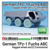 DW35129 German TPz-1 Fuchs ABC Sagged wheel set (2) Continetal (for Revell 1/35)