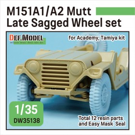 DW35138 US M151A1/A2 sagged wheel set (for Tamiya/Academy 1/35) (Included front suspension parts)