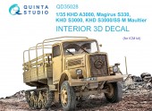 QD35028 3D Декаль интерьера кабины KHD A3000, Magirus S330, KHD S3000, KHD S3000/SS M Maultier (ICM)