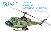 QD35049 3D Декаль интерьера кабины UH-1C (Academy)