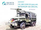 QD35052 3D Декаль интерьера кабины GMC CCKW 353 (open cab) (Tamiya)