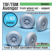 DS48001 TBF/TBM Avenger Sagged Wheel set (for A.M. 1/48)