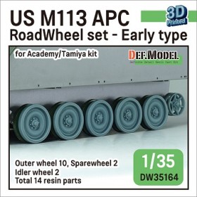 DW35164 M113 Roadwheel outside parts w/ Idler wheels (for Tamiya/Academy 1/35 kit)- 3D printed 