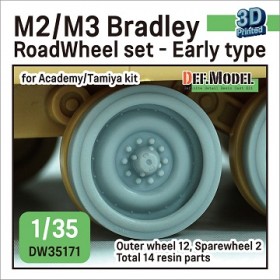 DW35171 M2/M3 Bradley Roadwheel outside parts -Early (for Tamiya/Academy 1/35 kit)- 3D printed