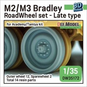 DW35172 M2/M3 Bradley Roadwheel outside parts -Late (for Tamiya/Academy 1/35 kit)- 3D printed  