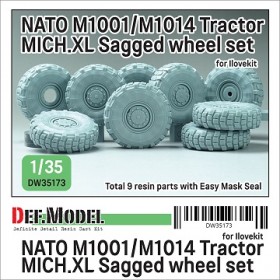 DW35173 NATO M1014 MAN Tractor Sagged Wheel set (Mich.XL) (for ILOVEKIT 1/35 kit)