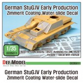 DD35011 WWII STUG IV Early Zimmerit Decal set (1/35 Academy new)  - Restocked
